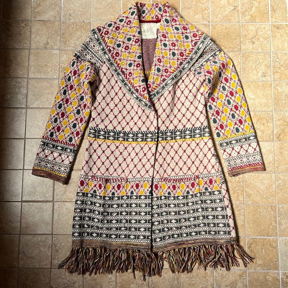 Angel Of The North Satpura Sweater Coat Embellished Cardigan Anthropologie M - Picture 3 of 16